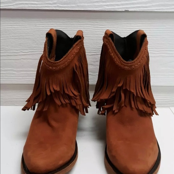 Liberty Black Vegas Papaya Fringe Booties - Picture 2 of 6